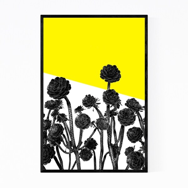 Noir Gallery Black & White Floral Botanical Framed Art Print