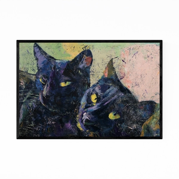 Noir Gallery Black Cats Pets Animal Painting Framed Art Print