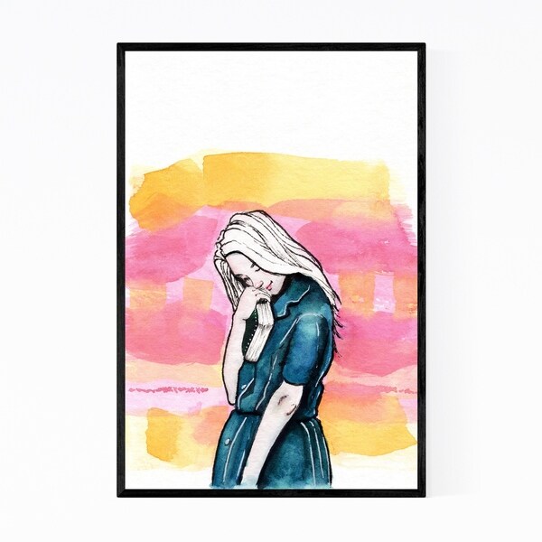 Noir Gallery Reader Gift Book Girl Painting Framed Art Print