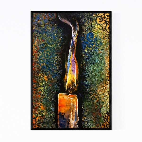 Noir Gallery Candle Flame Fire Painting Framed Art Print