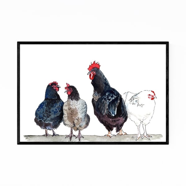 Noir Gallery Watercolor Chicken Painting Framed Art Print