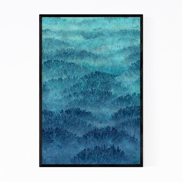 Noir Gallery Abstract Blue Hills Landscape Framed Art Print