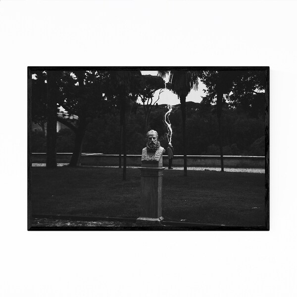 Noir Gallery Black & White Lightning Photo Framed Art Print