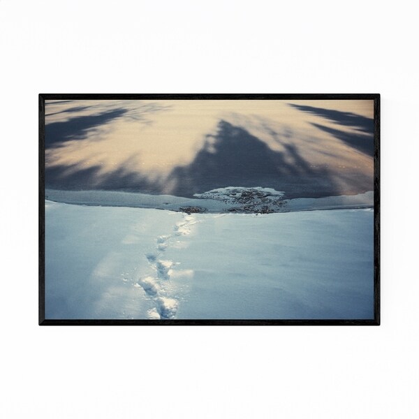 Noir Gallery Frozen Lake Snow Winter Framed Art Print