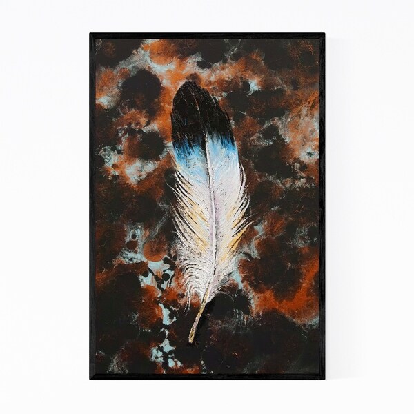 Noir Gallery Feather Abstract Painting Framed Art Print
