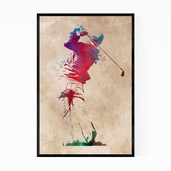 Noir Gallery Golf Player Golfer Gift Sports Framed Art Print