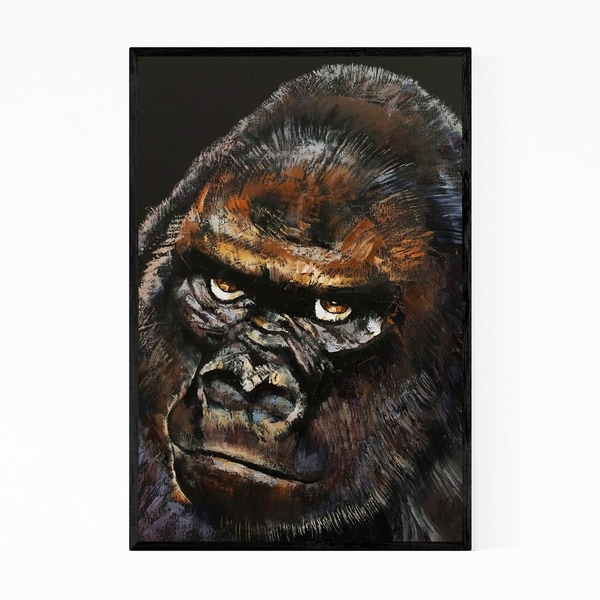 Noir Gallery Gorilla Animal Portrait Painting Framed Art Print