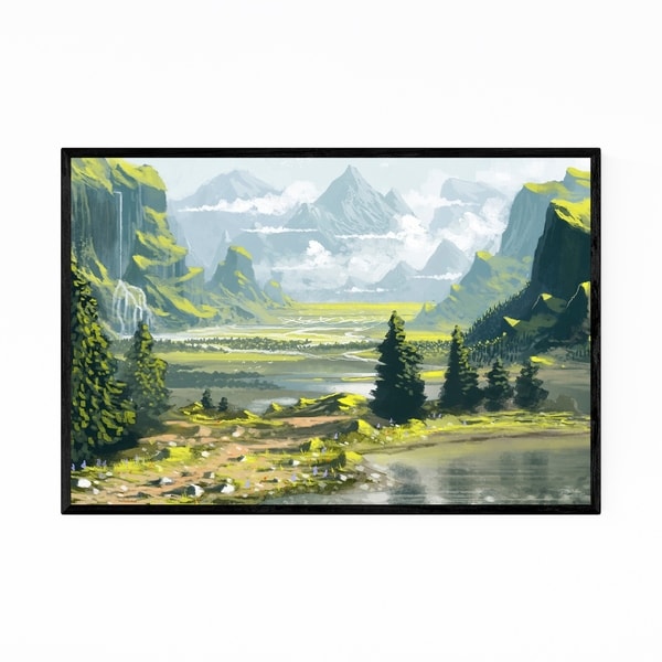 Noir Gallery Nature Landscape Digital Painting Framed Art Print