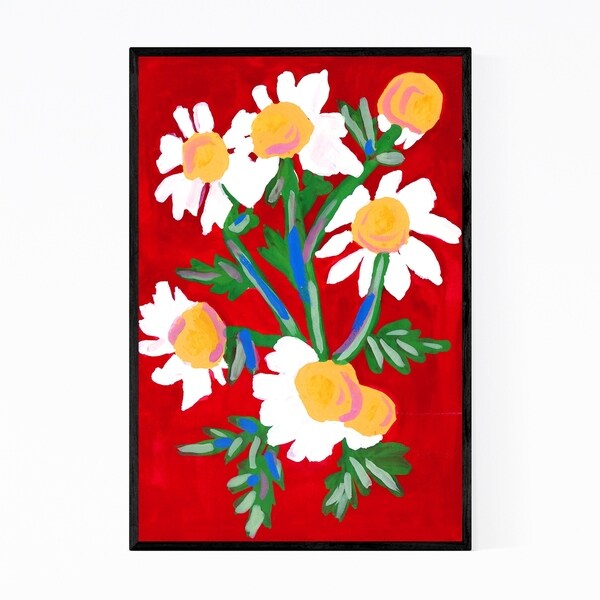 Noir Gallery Floral White Wildflowers Framed Art Print