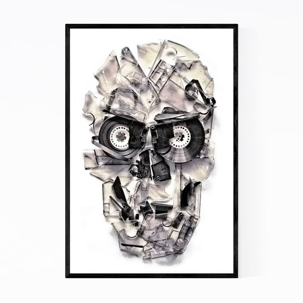 Noir Gallery Skull Creepy Cassette Tapes Framed Art Print
