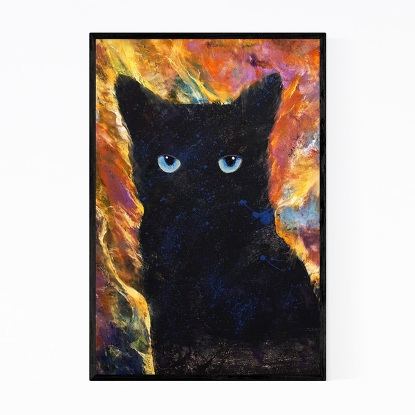 Noir Gallery Little Ninja Cat Animal Painting Framed Art Print