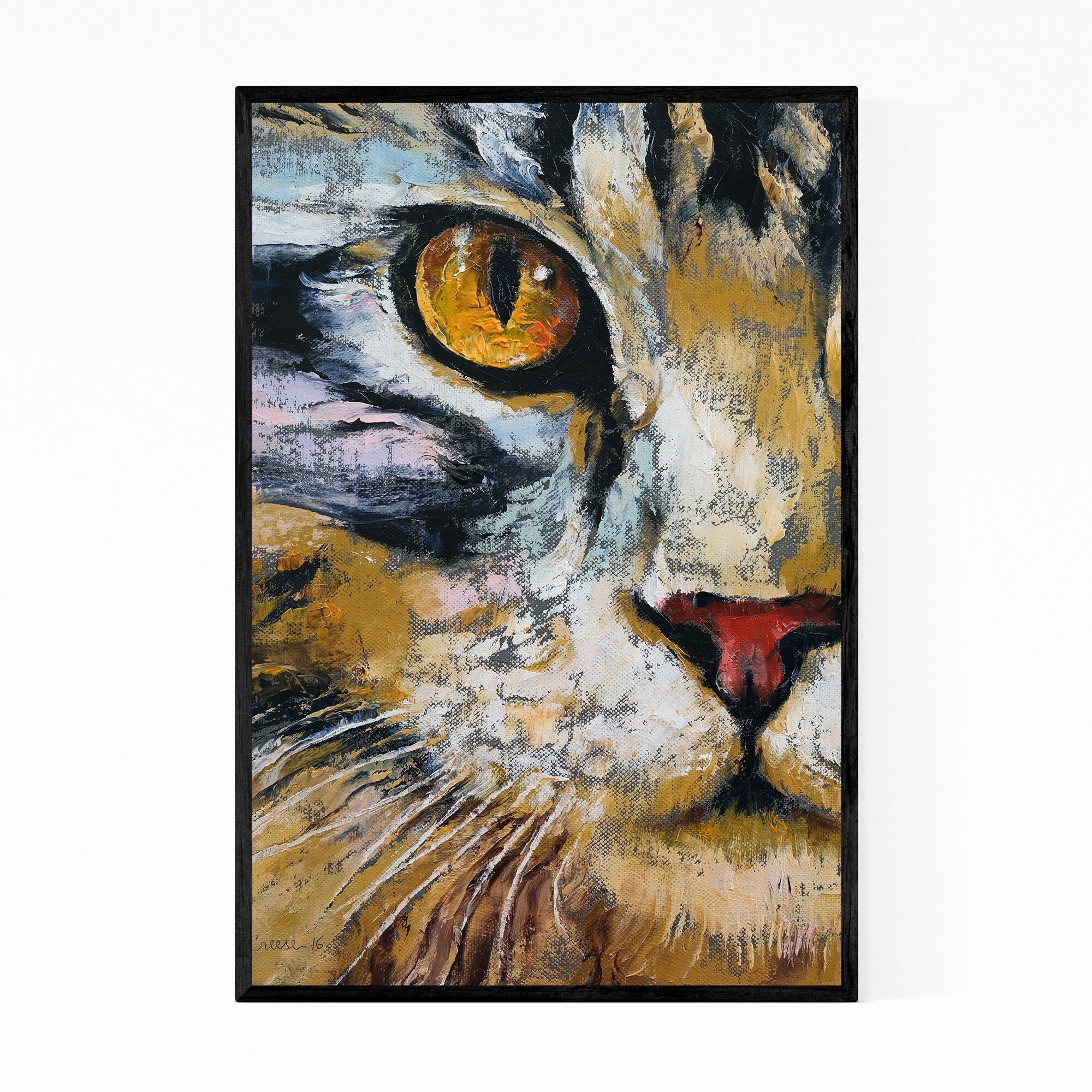 Noir Gallery Maine Coon Cat Animal Portrait Framed Art Print Overstock