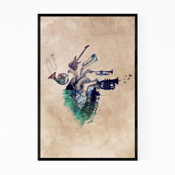 Noir Gallery Musician Gift Music Instruments Framed Art Print