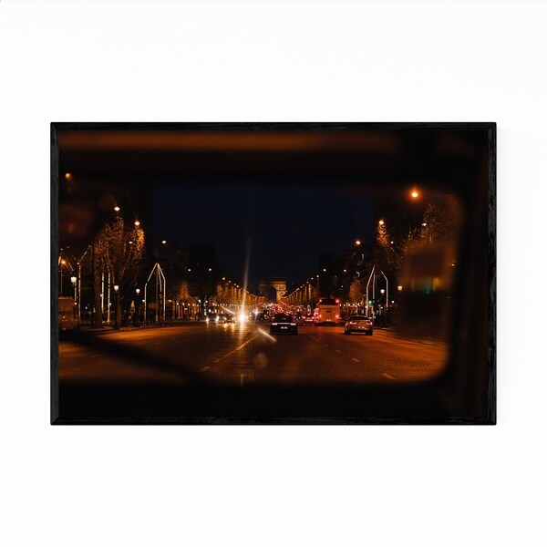 Noir Gallery Paris France Night Photography Framed Art Print