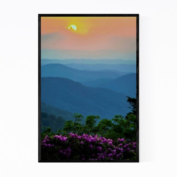 Noir Gallery Mountain Floral Nature Landscape Framed Art Print
