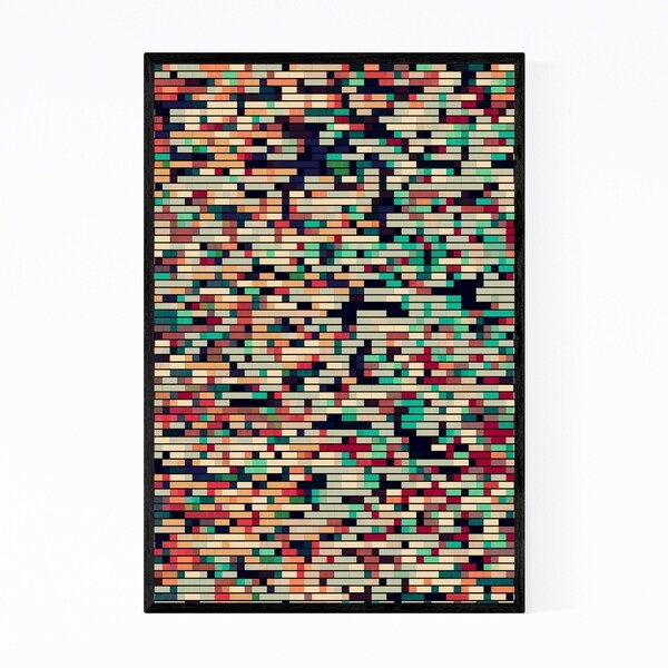 Noir Gallery Retro Geometric Abstract Pattern Framed Art Print