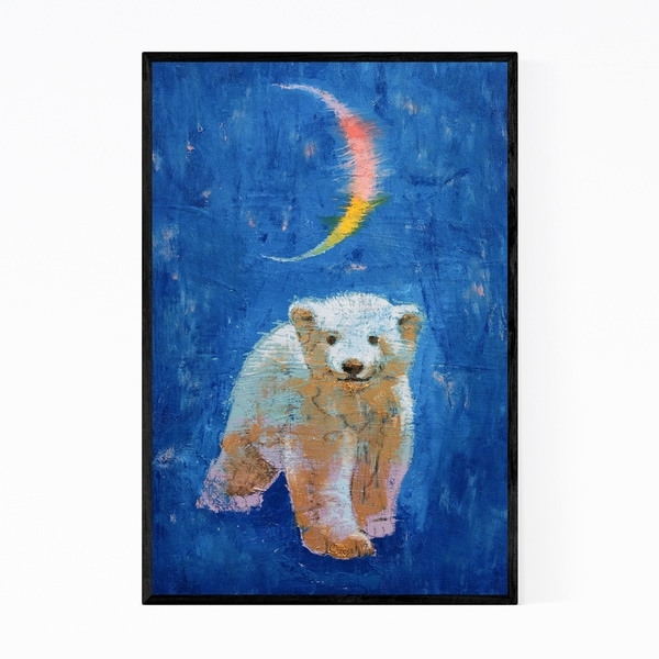 Noir Gallery Polar Bear Cub Animal Painting Framed Art Print