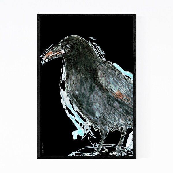 Noir Gallery Raven Bird Animal Nature Framed Art Print