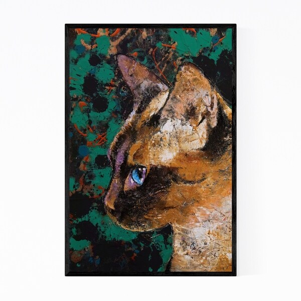 Noir Gallery Siamese Cat Animal Portrait Framed Art Print