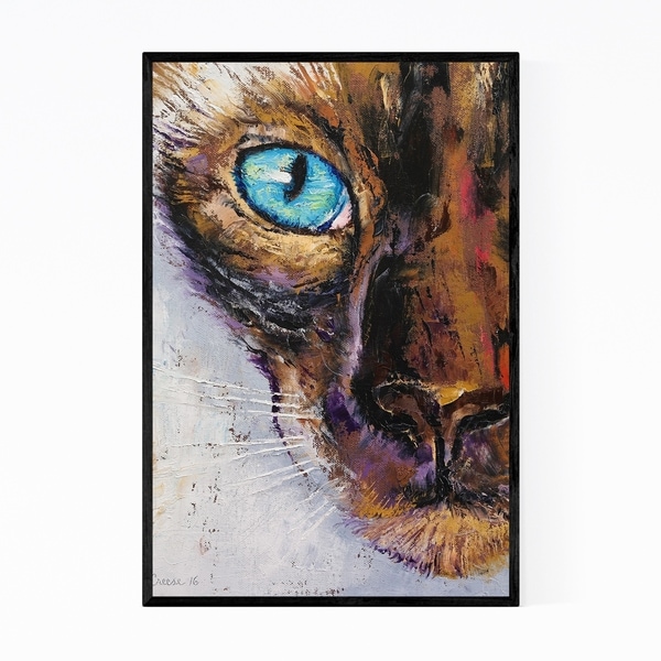 Noir Gallery Siamese Cat Animal Painting Framed Art Print