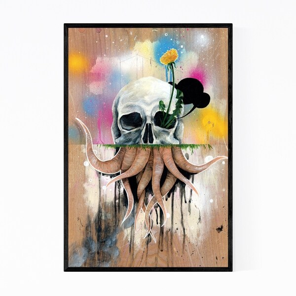Noir Gallery Skull Painting Street Art Graffiti Framed Art Print