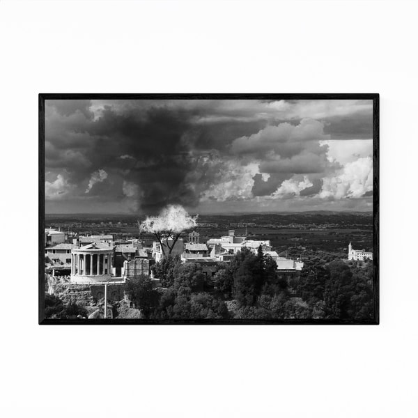 Noir Gallery Tivoli Italy Black & White Photo Framed Art Print