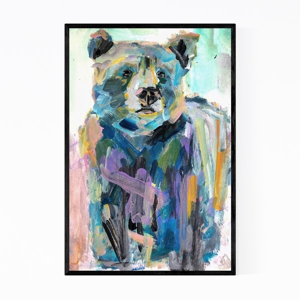 Noir Gallery Bear Animal Nature Painting Framed Art Print