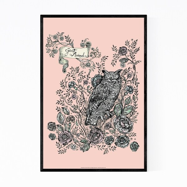 Noir Gallery Spirit Animal Owl Illustration Framed Art Print