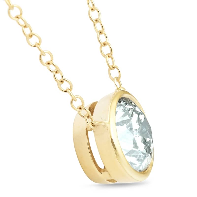 1.88Ct Round Solitaire Diamond Bezel Pendant Yellow Gold Lab Grown