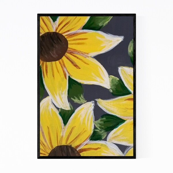 Noir Gallery Sunflower Floral Botanical Framed Art Print