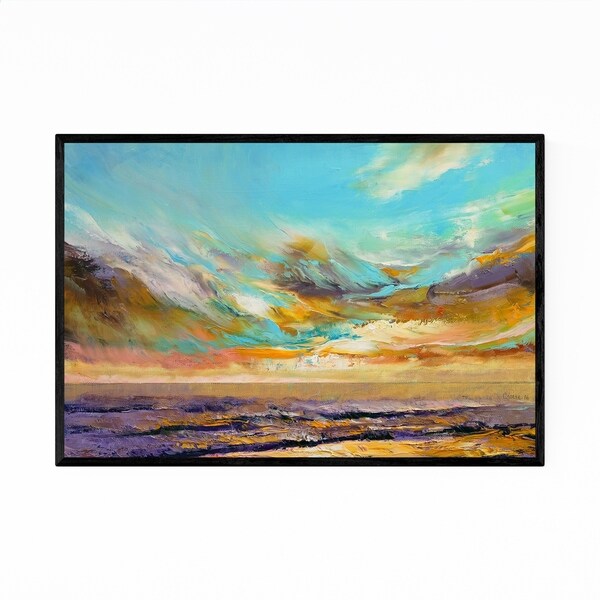 Noir Gallery Sunset Coastal Landscape Abstract Framed Art Print