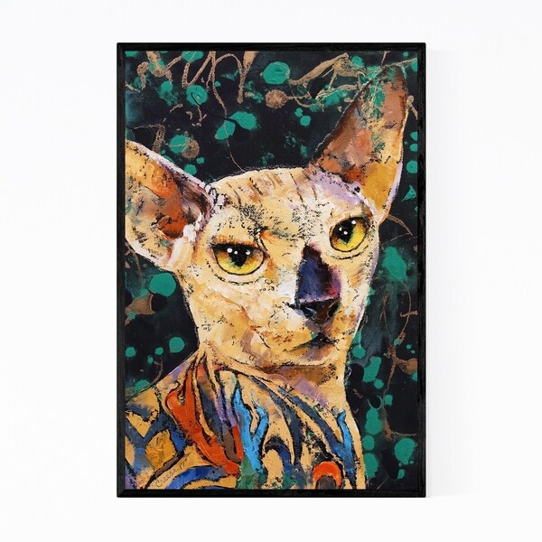 Noir Gallery Sphynx Cat Animal Painting Framed Art Print