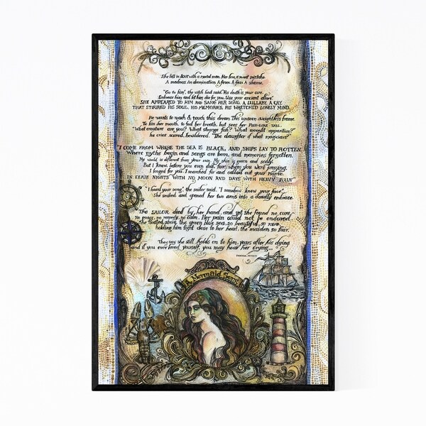 Noir Gallery Sailor Mermaid Fairytale Fantasy Framed Art Print