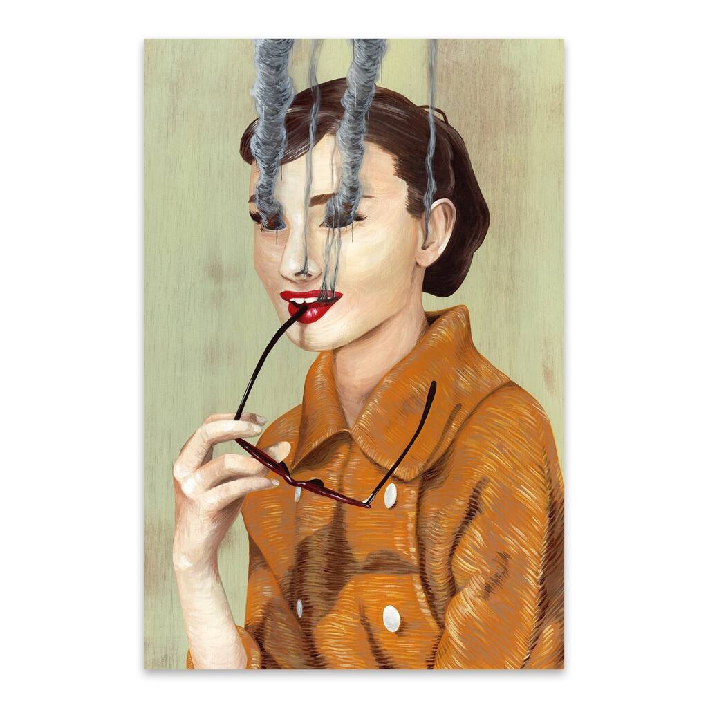Noir Gallery Audrey Hepburn Portrait Surrealist Metal Wall Art Print