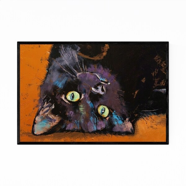 Noir Gallery Upside Down Kitten Cat Animal Framed Art Print