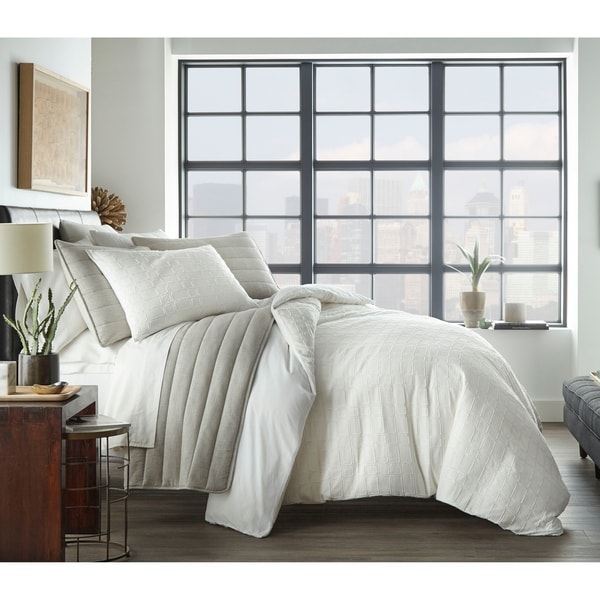 City Scene Sherman White Duvet Cover Set