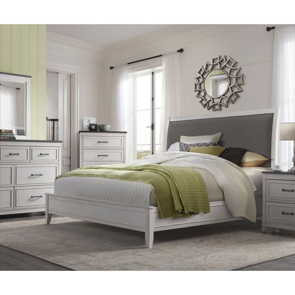 The Gray Barn Happy Horse White and Grey Sleigh Bed