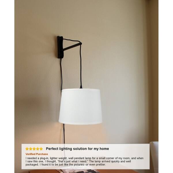 Mast Plug In Wall Mount Pendant 1 Light White Cord Arm Wall Mount Pendant 1 Light White Cord