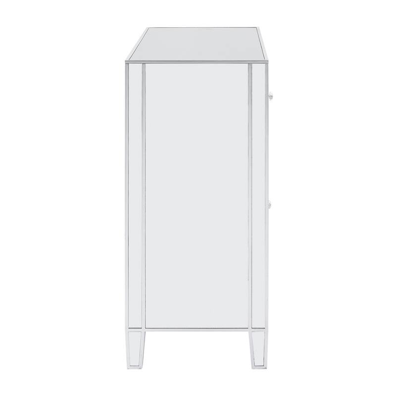 SEI Furniture Marter Glam Silver Mirror 3-Door Cabinet