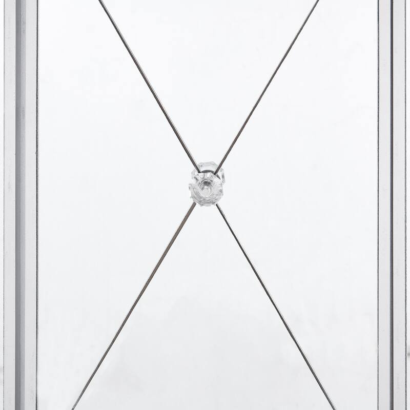 SEI Furniture Marter Glam Silver Mirror 3-Door Cabinet