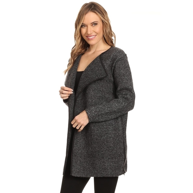 premise ladies hooded open front cardigan