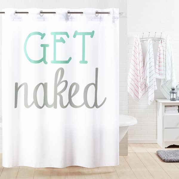 Porch & Den High Hill 'Get Naked' Shower Curtain with Peva Liner - Bed