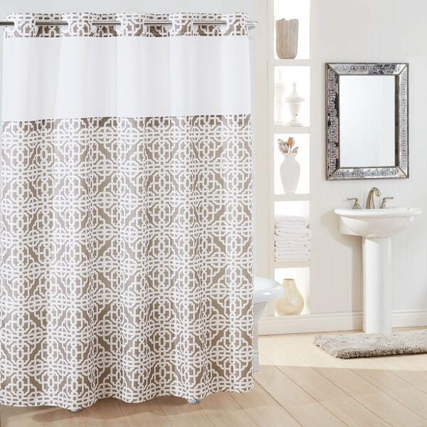 Ivy Patterns with Laurel Leaves Creme Contemporary Art Decor Shower Curtain Set 