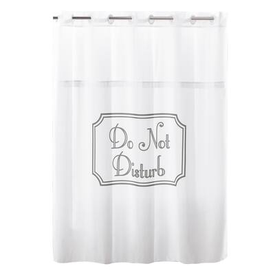 Porch & Den Hideaway Grey 'Do Not Disturb' Shower Curtain with Peva Liner