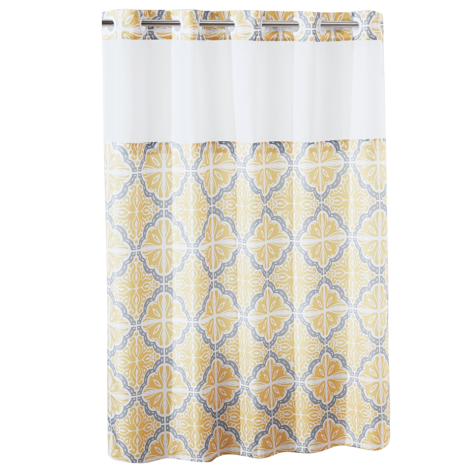 yellow shower curtain and rug set
