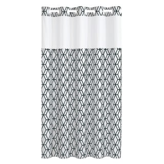 Hookless® Prism Plain Weave Shower Curtain With Peva Liner - Black ...