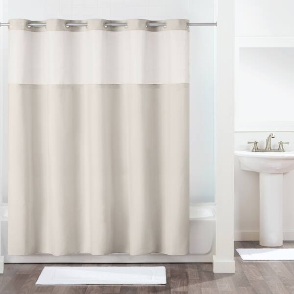 Hookless® Antigo Plain Weave Shower Curtain With Fabric Liner Grey