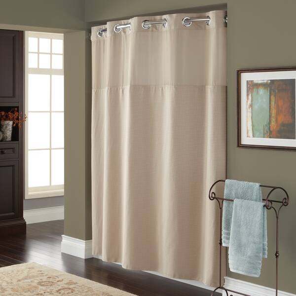 Shop Hookless Waffle Shower Curtain With Peva Liner Taupe
