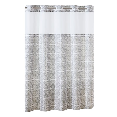 Porch & Den High Tor Grey Plain Weave Shower Curtain with Peva Liner