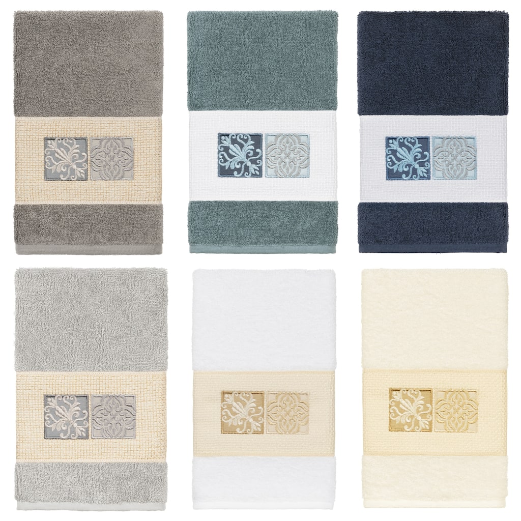 Authentic Hotel and Spa 100% Turkish Cotton Vivian Embellished Hand Towel